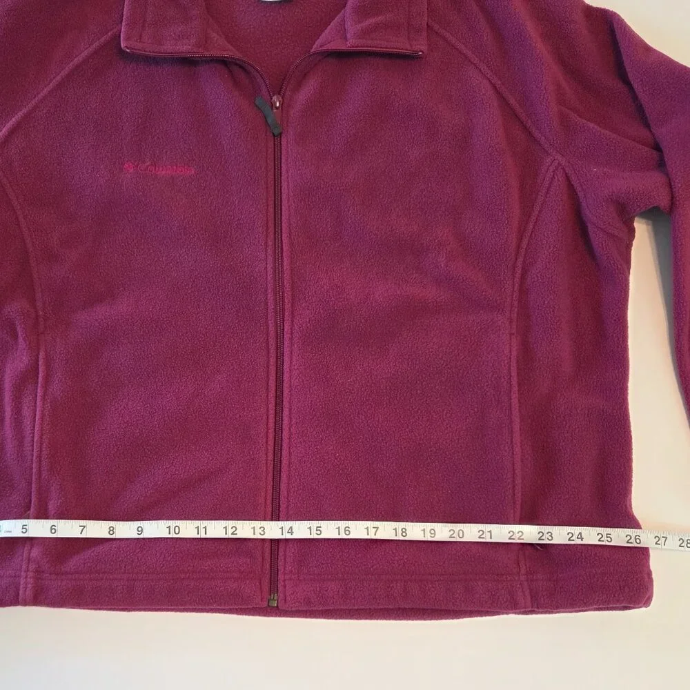 Columbia Women’s Full Zip Fleece Jacket, Plum/Magenta, Women's 2X